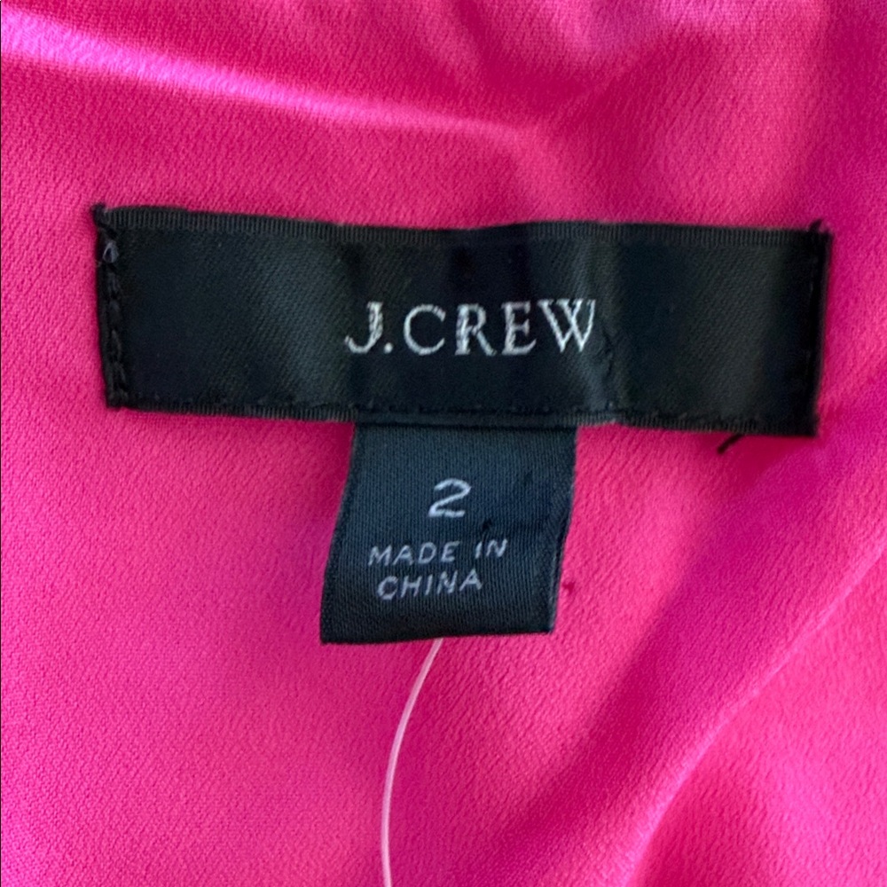 J. Crew Dress Size 2 Ruffle V Neck Mini Dress Pink White Floral Flirty Girly - Picture 4 of 11